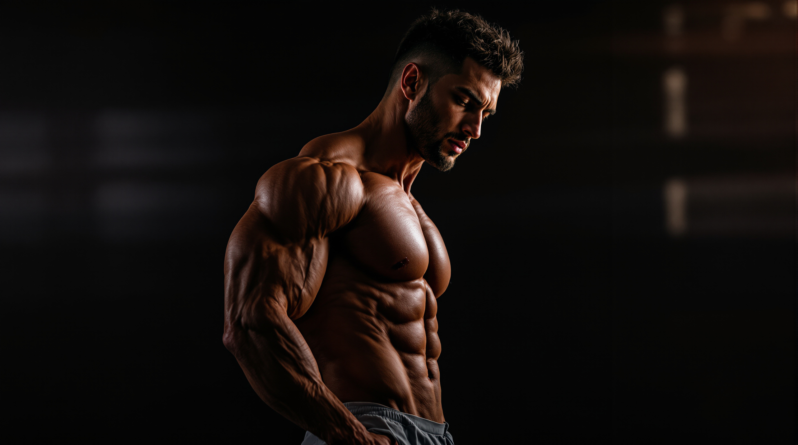 Shredded athletic physique